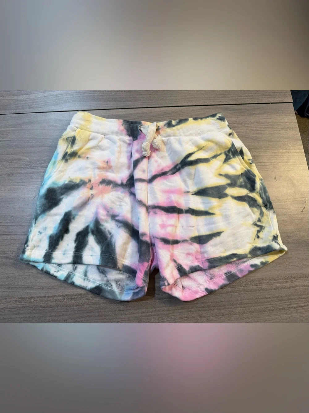 Vintage Havana Tie-Dye Comfort Lounge Shorts - Pink, Yellow & Black